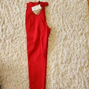 Burberry Vibrant Red High-Waisted Pants